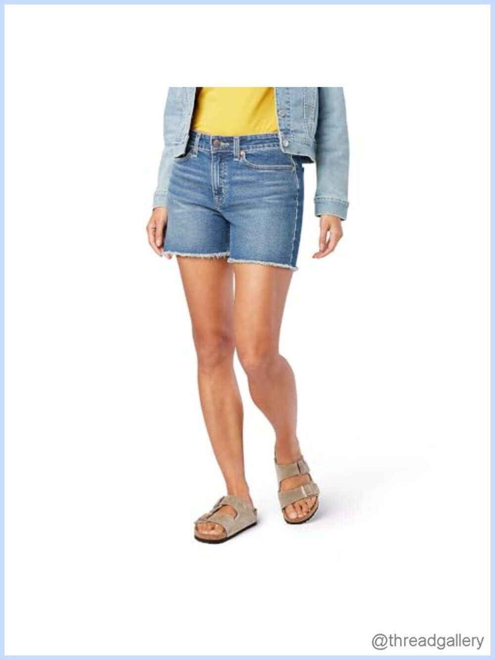 Mid Rise Stretch Denim Jean Shorts Curvy Fit Vintage Inspired